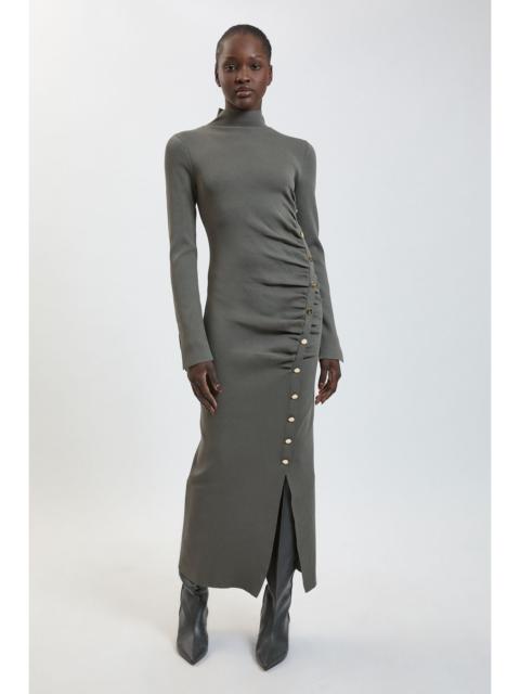 KAREN MILLEN Asymmetric Fastening Viscose Knitted Dress