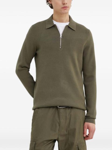 SAMSØE SAMSØE zip-up collared knitted polo shirt
