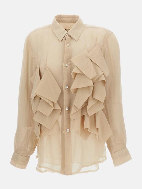 Comme Des Garçons Double Shirt with Ruffles