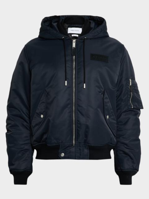 Alexander McQueen Men's Hooded Nylon Jacket