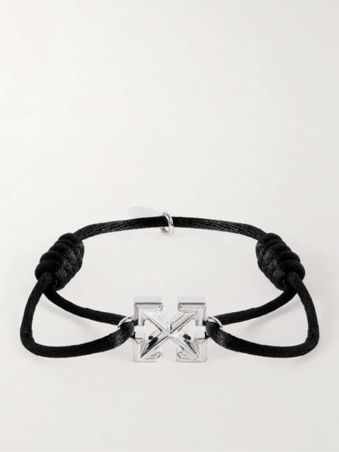 Arrow Silver-Tone Cord Bracelet