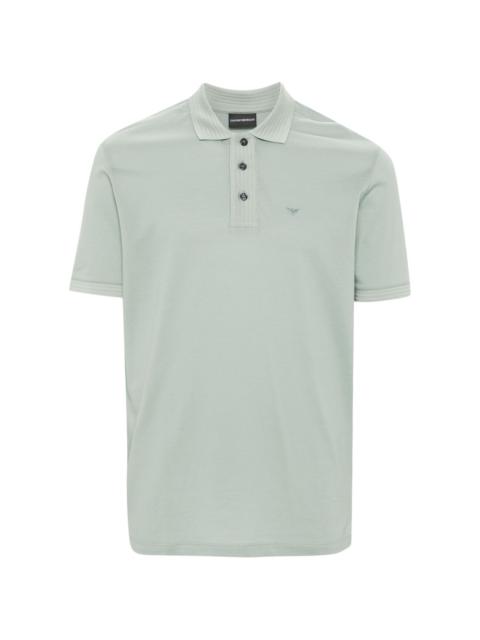 EMPORIO ARMANI logo-embroidered cotton polo shirt