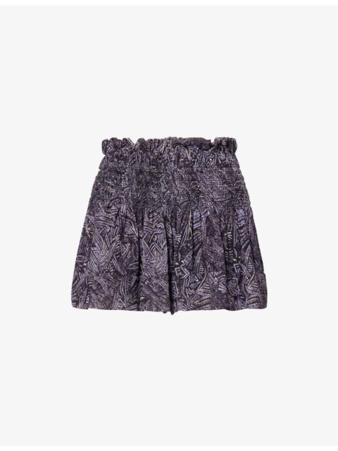 Isabel Marant Maelly Printed Silk Shorts