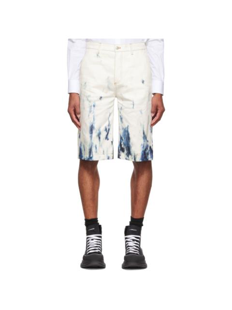 Alexander McQueen White Denim Shorts