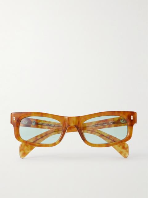 JACQUES MARIE MAGE Initials Rectangle-frame Tortoiseshell Acetate Sunglasses