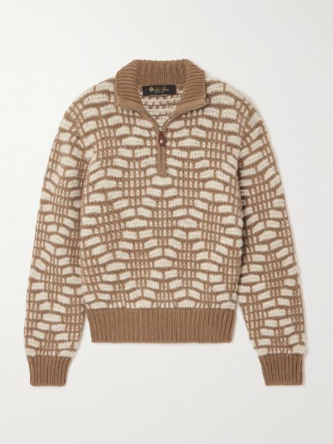 Loro Piana Jacquard-knit Camel Hair Sweater