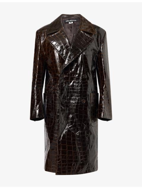 Junya Watanabe Embossed Double-Breasted Faux-Leather Coat