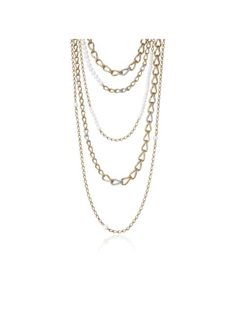 JOHN HARDY Surf Multi-Layer Necklace, Gold, Diamonds, Pearl