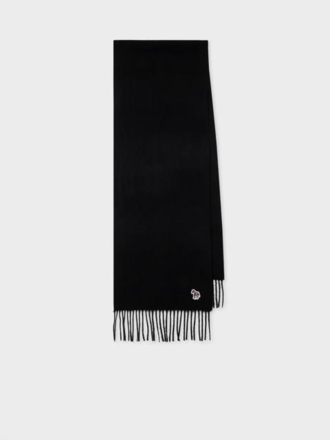 Black Lambswool Zebra Scarf