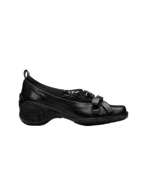 Simone Rocha Black Embellished Bow Ballet Loafers