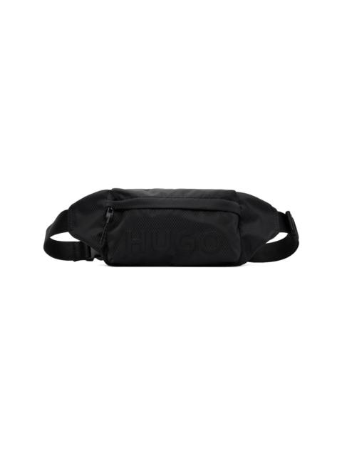 HUGO Black Embossed-Logo Belt Bag