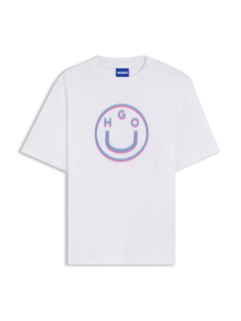 HUGO LOGO-GRAPHIC T-SHIRT IN COTTON JERSEY