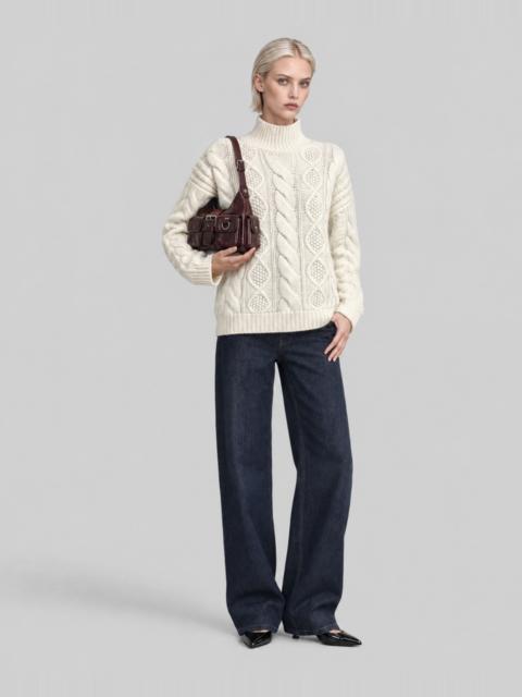 The Kooples ECRU MERINO WOOL CABLE-KNIT SWEATER