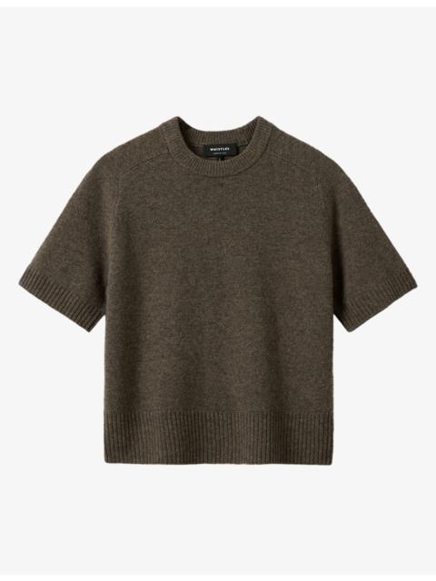 WHISTLES Crewneck Short-Sleeve Wool T-Shirt