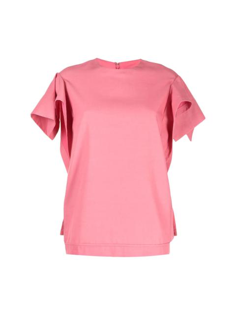 origami-sleeves zipped T-Shirt