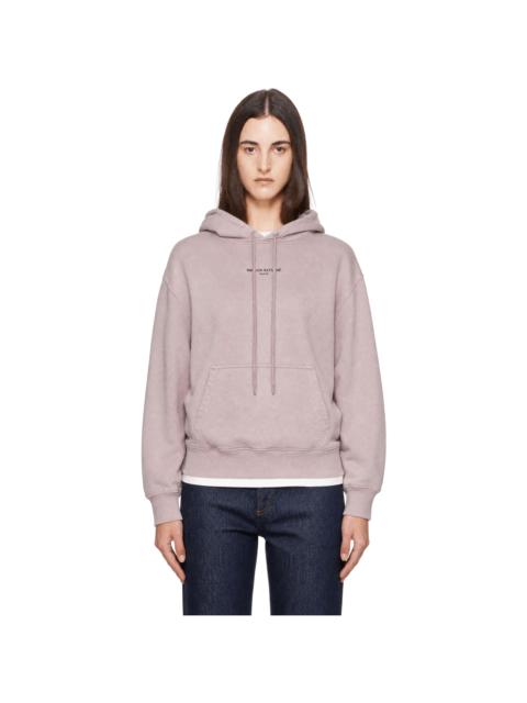 Maison Kitsuné Purple 'Maison Kitsune Paris' Faded Comfort Hoodie