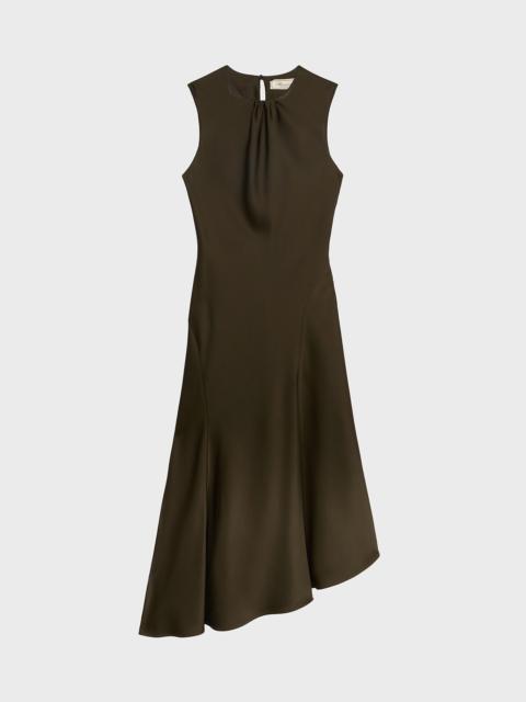 Blumarine MIDI SATIN DRESS WITH SLITS