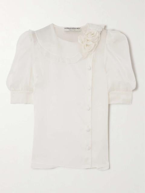 Alessandra Rich Embellished silk-organza blouse