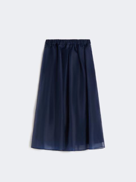 WEEKEND Max Mara Pleated silk organza skirt - NAVY
