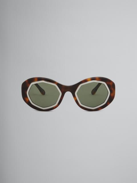 Marni TORTOISESHELL MOUNT BRUMO ACETATE SUNGLASSES