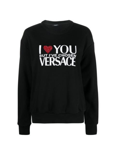 VERSACE slogan-print sweatshirt