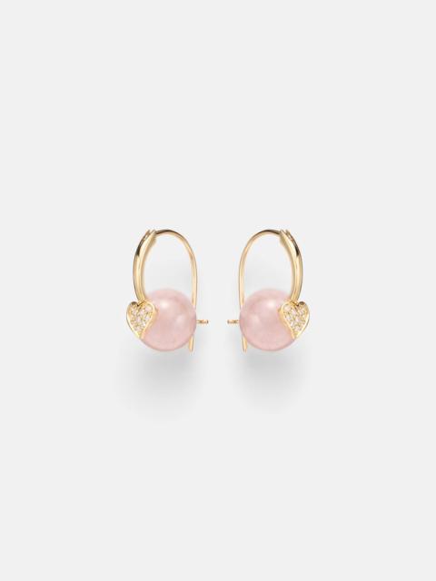 SYDNEY EVAN 14kt gold (585/1000) earrings with diamonds and morganites