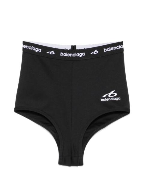 BALENCIAGA Balenciaga Logo-print High-waisted Shorts