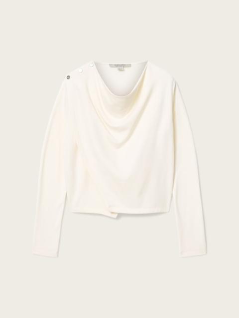 ALLSAINTS SKYLER LONG SLEEVE ASYMMETRIC OVERSIZED TOP