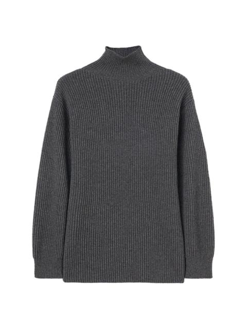 ribbed high-neck jumper