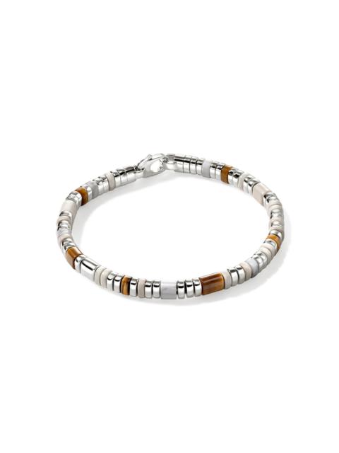 Colorblock Bracelet, Silver, Slim