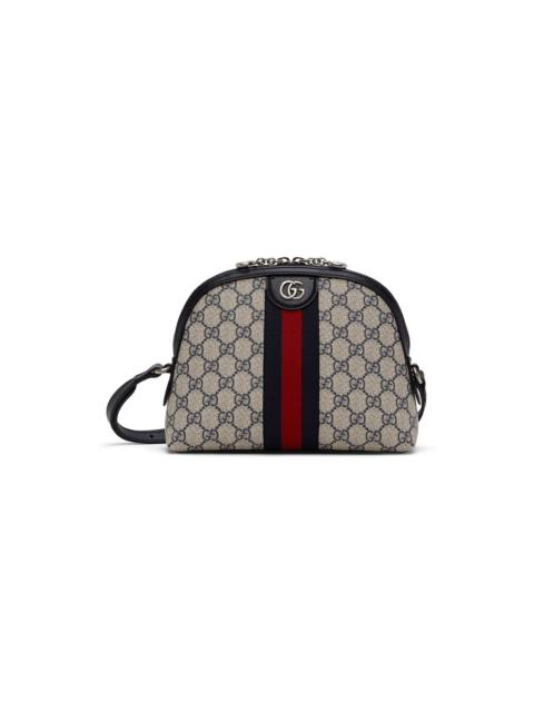 GUCCI Blue & Beige Small Ophidia GG Supreme Shoulder Bag