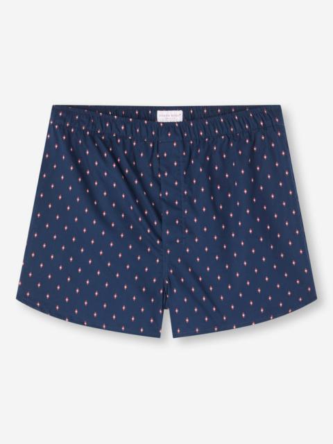 Derek Rose Men's Modern Fit Boxers Nelson 96 Cotton Batiste Navy