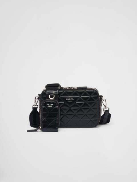 Prada Brique brushed leather bag with triangle motif