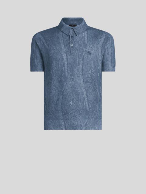 KNIT POLO-SHIRT WITH PAISLEY PRINT