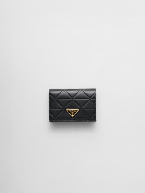 Small leather wallet prada sale