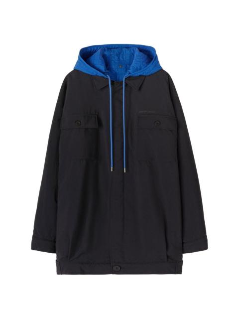 colour-block hooded jacket