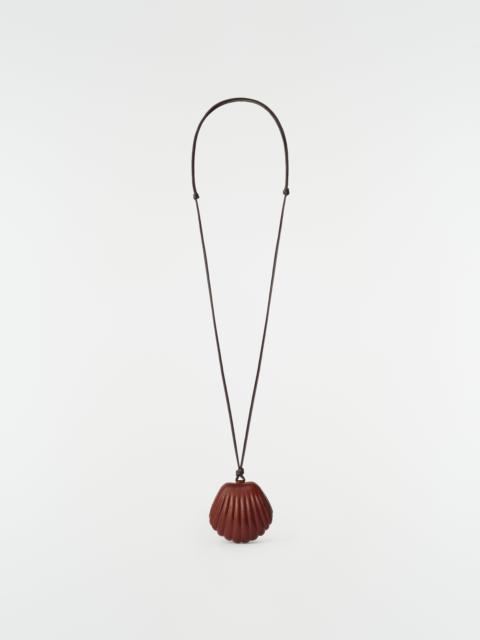 Lemaire CARLOS SHELL MIRROR NECKLACE IN BABY CALFSKIN LEATHER