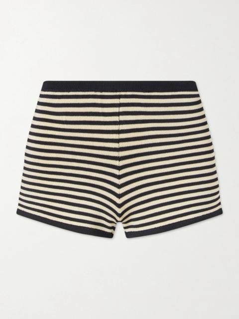 CALLE DEL MAR Striped Stretch-knit Shorts