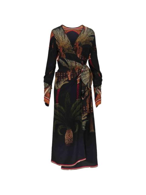 Johanna Ortiz tropical-print wrap dress