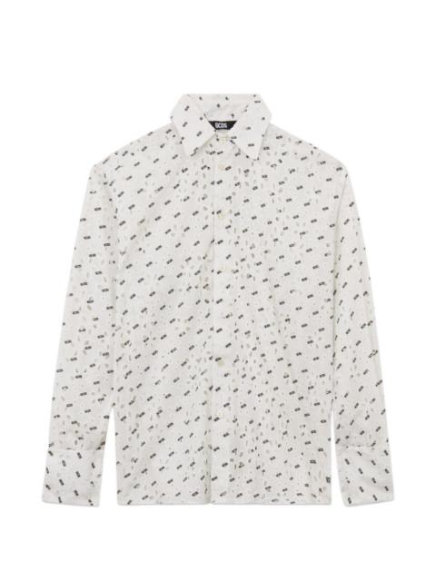 GCDS floral-embroidered shirt