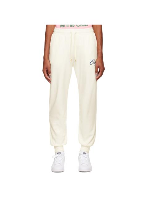CASABLANCA White Embroidered Lounge Pants