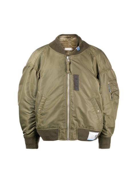 logo-patch padded bomber jacket