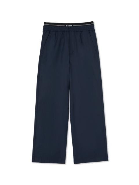 MSGM Double pleated trousers in "Recycled Cotton Ripstop" fabric