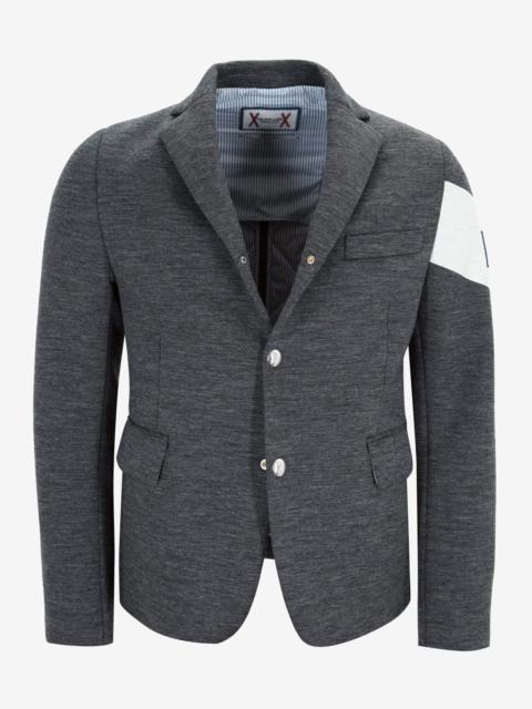 Grey Wool Blazer Style Down Jacket