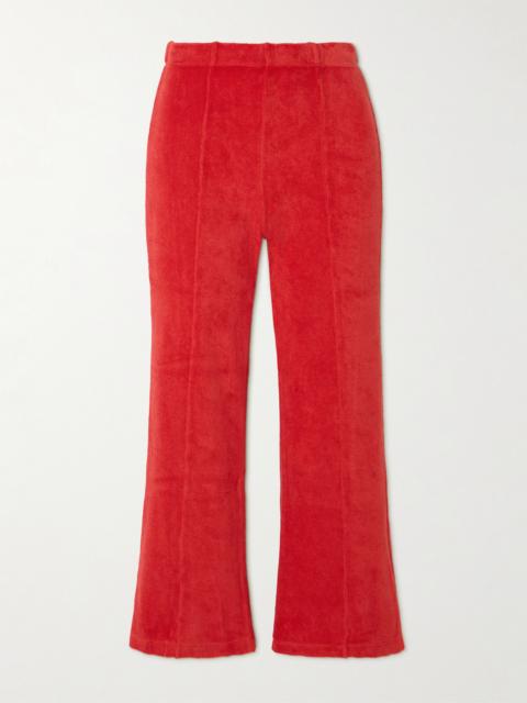 SUZIE KONDI Fili Kick Cropped Cotton-blend Terry Flared Pants