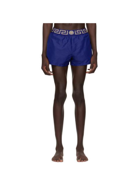 VERSACE Blue Greca Border Swim Shorts
