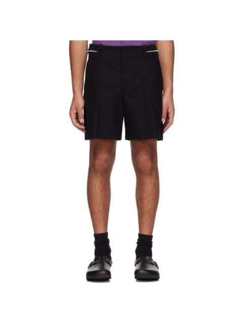 SOLID HOMME Black Zip Tab Shorts