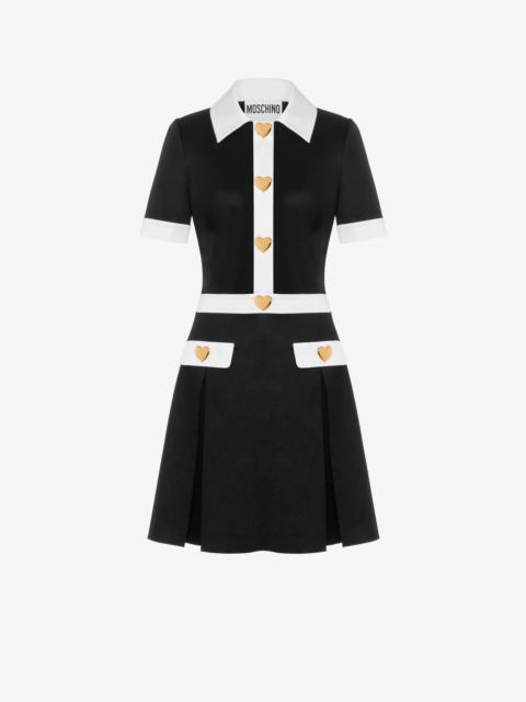 Moschino HEART BUTTONS STRETCH SATIN DRESS