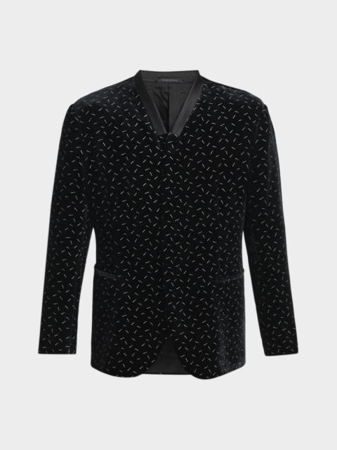 GIORGIO ARMANI Men's Stamped Silk-Blend Velvet Blazer