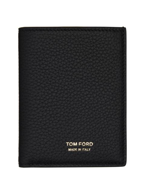 TOM FORD Black Soft Grain Leather T Line Card Holder